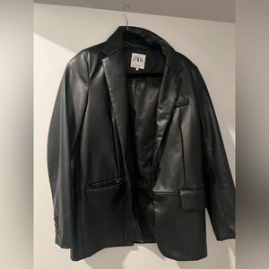 Zara leather blazer
